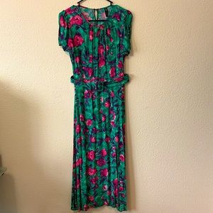Zara floral midi dress with slit